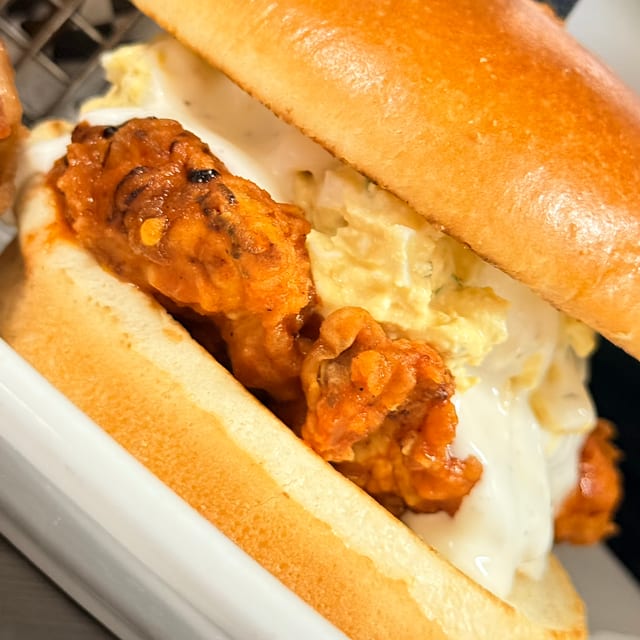 Deviled Nashville Chicken Sandwich.