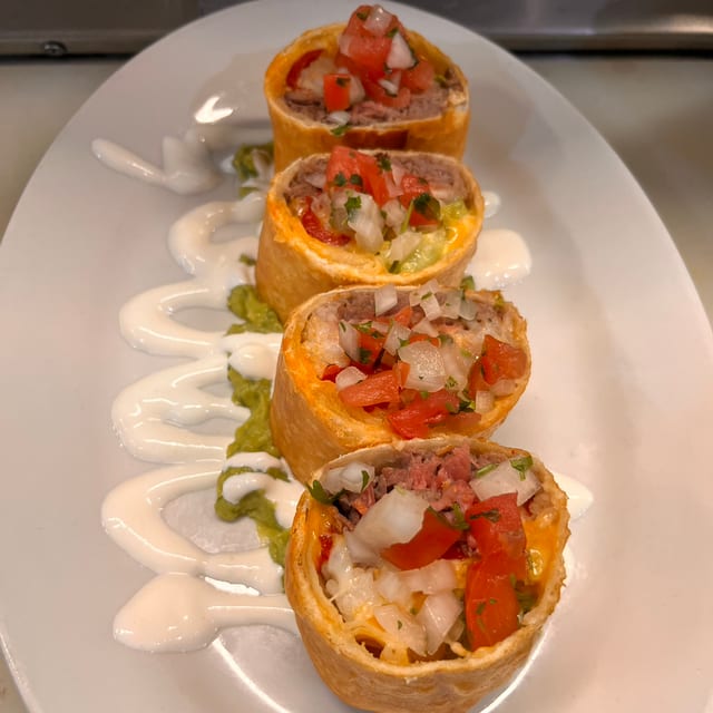 Carne Asada Chimichanga Pinwheels.