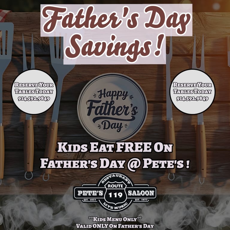 Kid's Eat FREE On Father's Day !