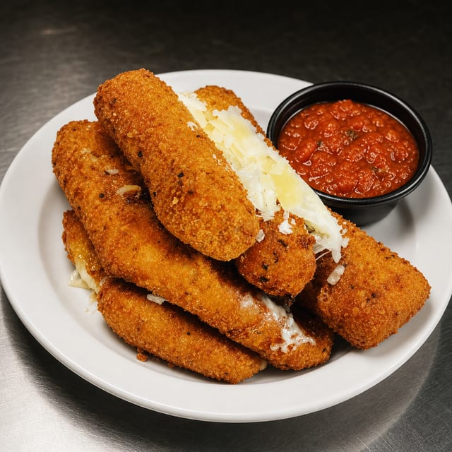 Homemade Jumbo Mozzarella Sticks.